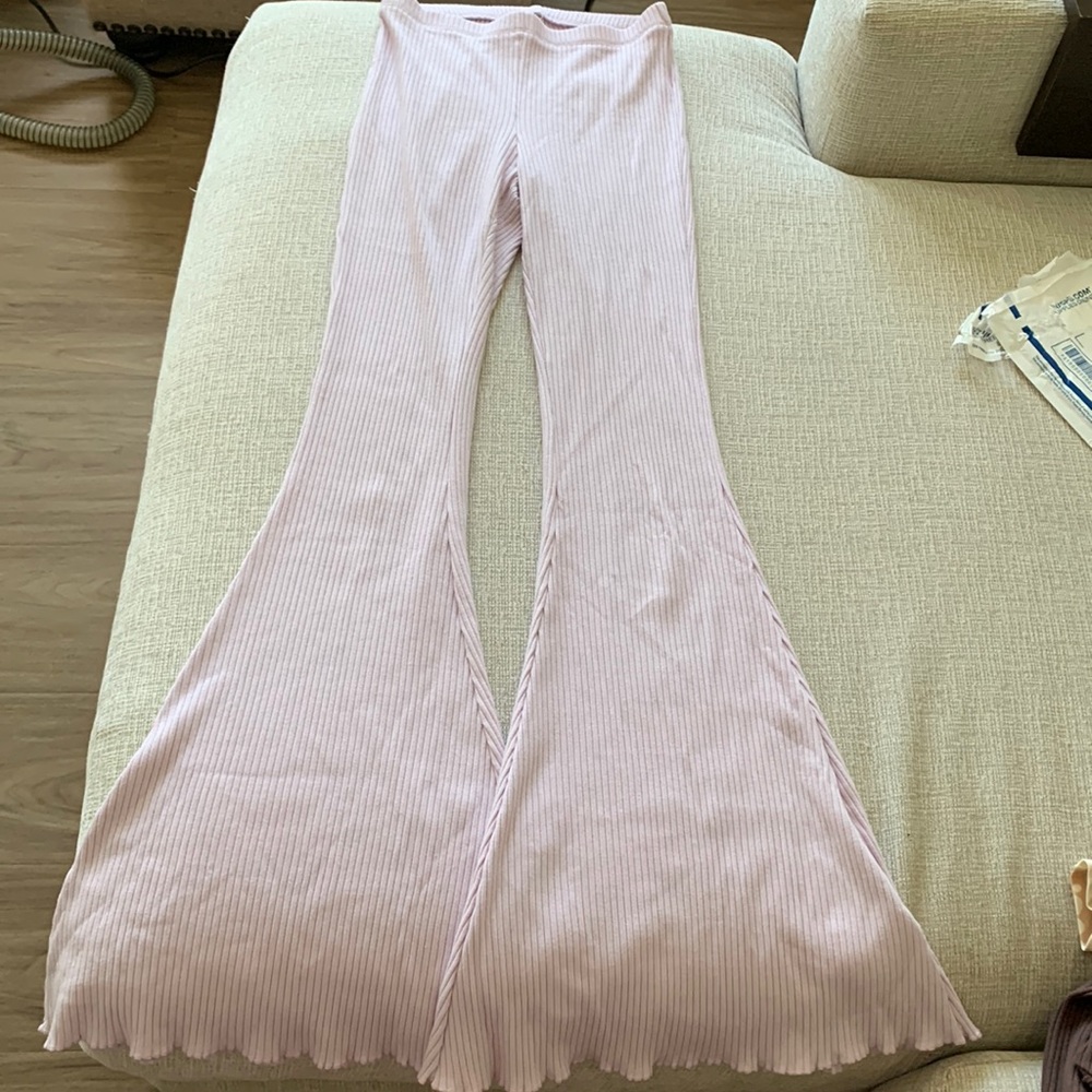 Ribbed aerie flared leggings